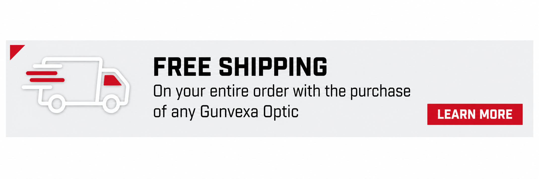 Gunvexa free shipping offer on qualifying optics purchases