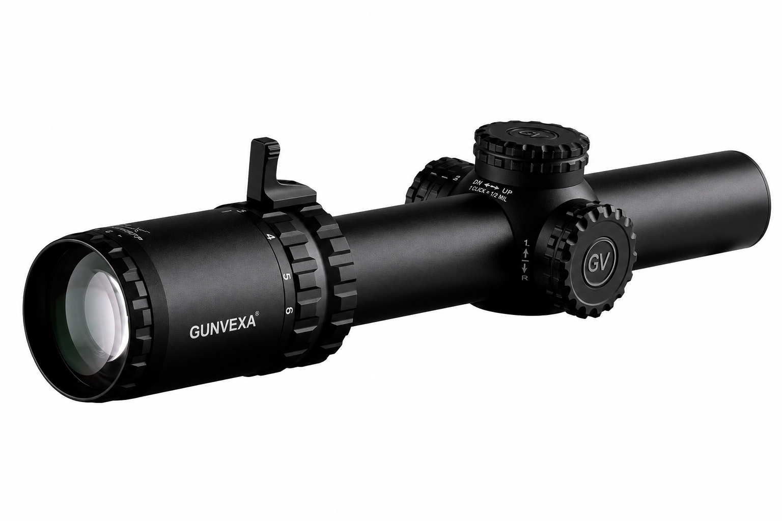 Gunvexa SLx 1-6x24mm SFP Rifle Scope Gen IV - Illuminated ACSS Nova Fiber Wire Reticle - Red Dot Bright®