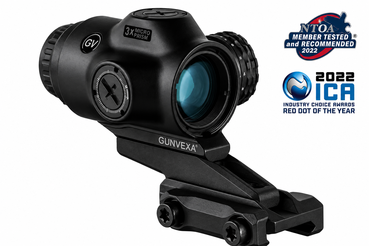 Gunvexa SLx 3X MicroPrism™ Scope – Red Illuminated ACSS Raptor Reticle – 5.56 / .308 – Yard