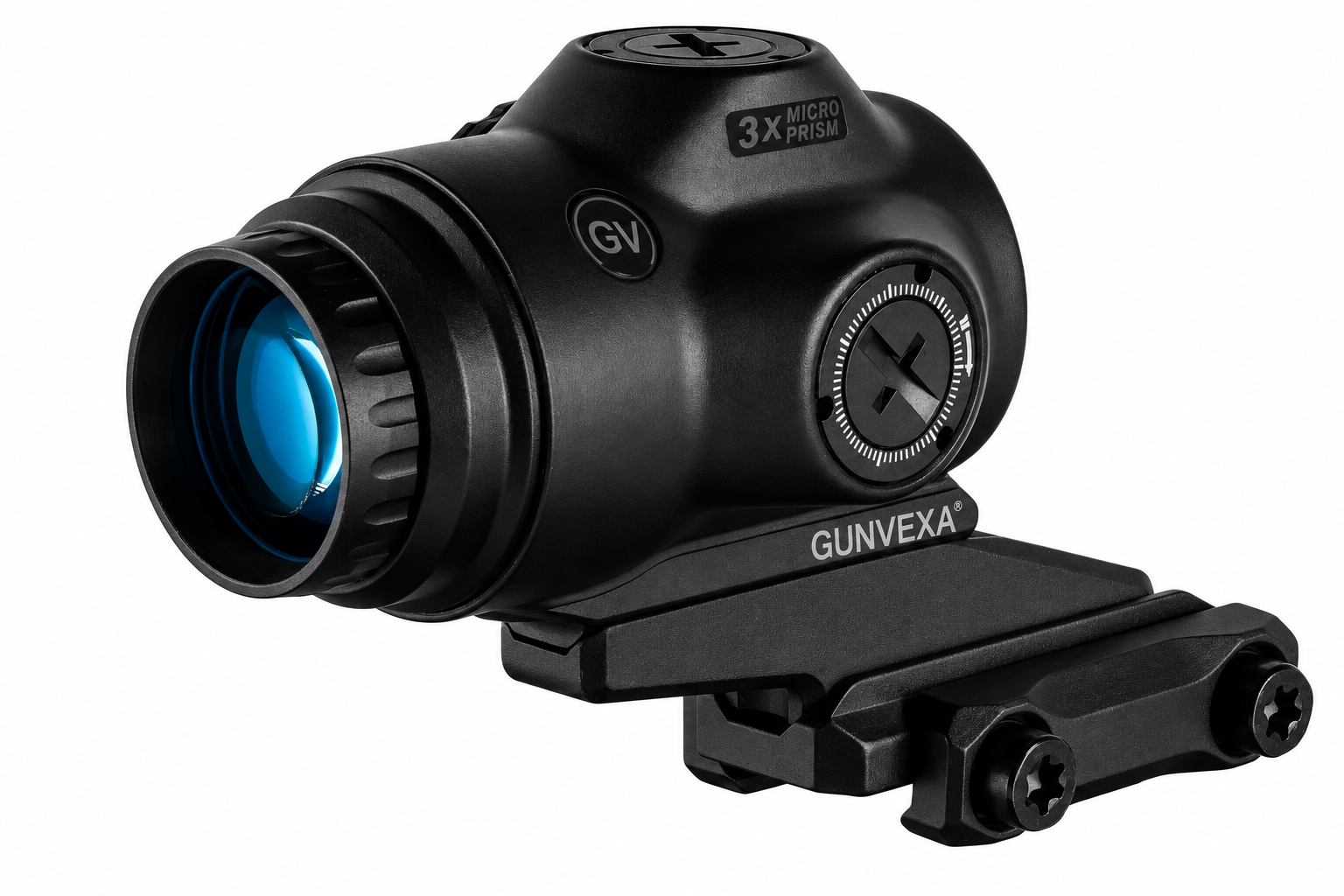 Gunvexa SLx 3X MicroPrism™ Scope - Red Illuminated ACSS Raptor Reticle - 5.56 / .308 - Yard