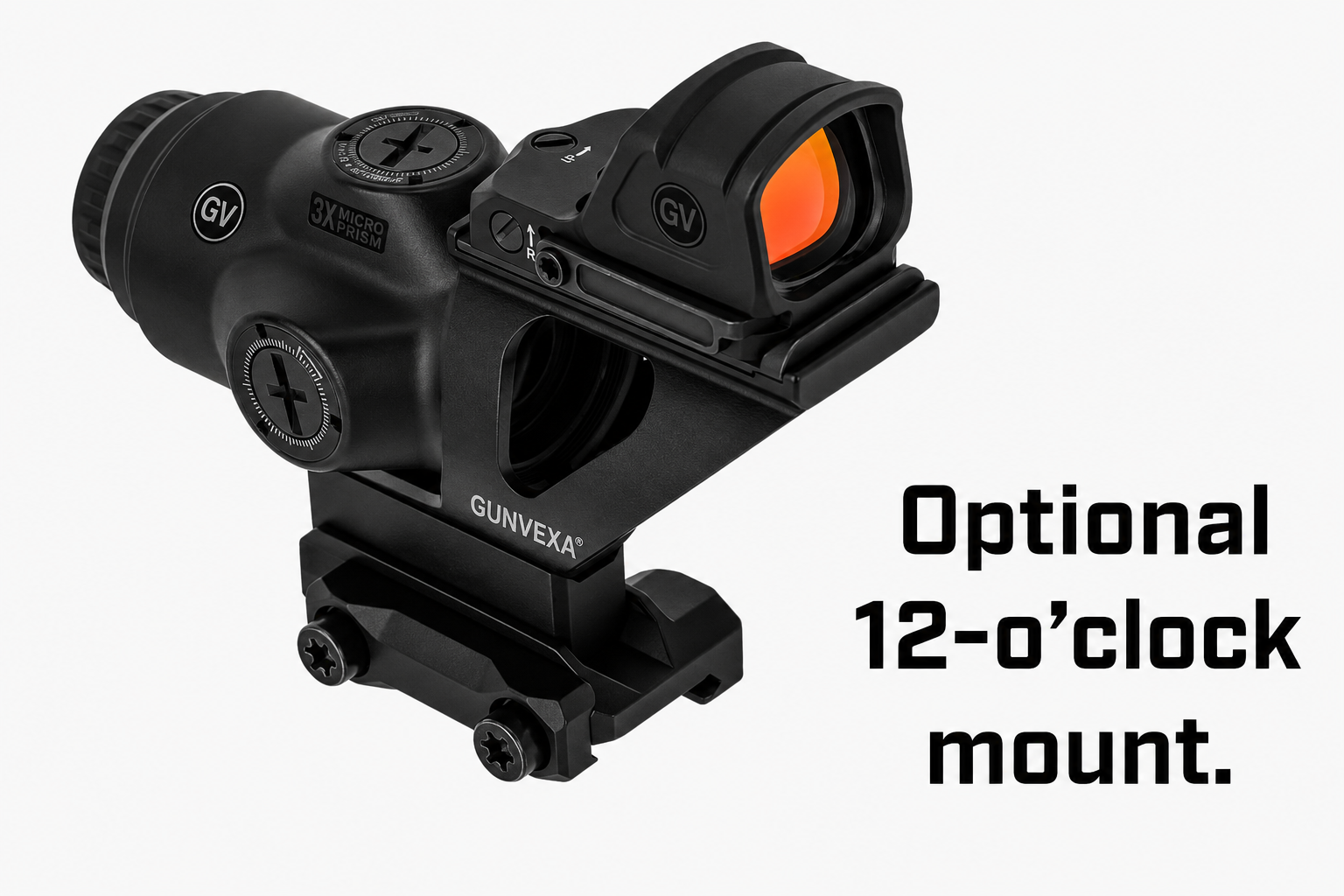 Gunvexa SLx 3X MicroPrism™ Scope - Red Illuminated ACSS Raptor Reticle - 5.56 / .308 - Yard