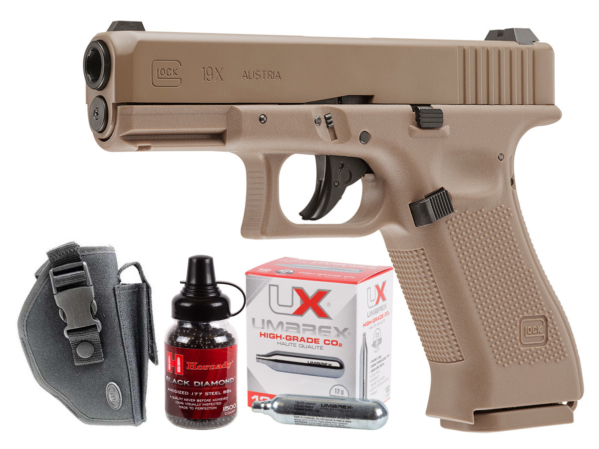 Glock 19X BB Pistol Essentials Combo, Tan