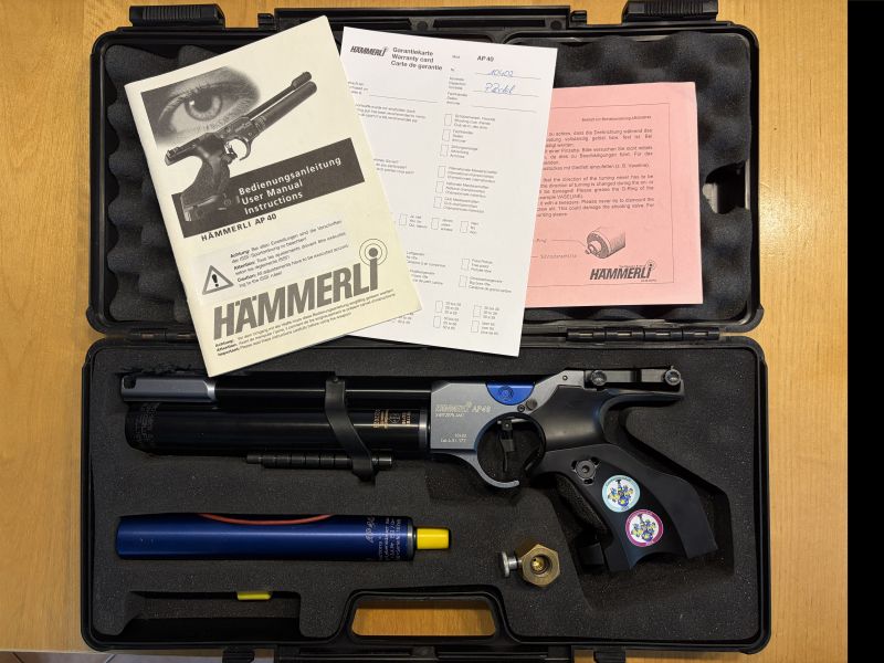 Hämmerli AP40 compressed air pistol with case