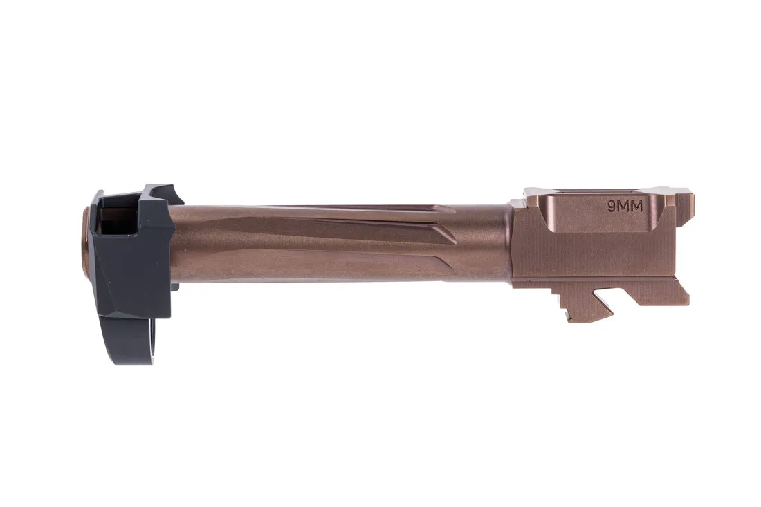 Radian AFTERBURNER + RAMJET INTRA-LOK Combo fits GLOCK 19/19x/45 Gen 5 - Muzzle Compensator and Fluted Barrel - Bronze