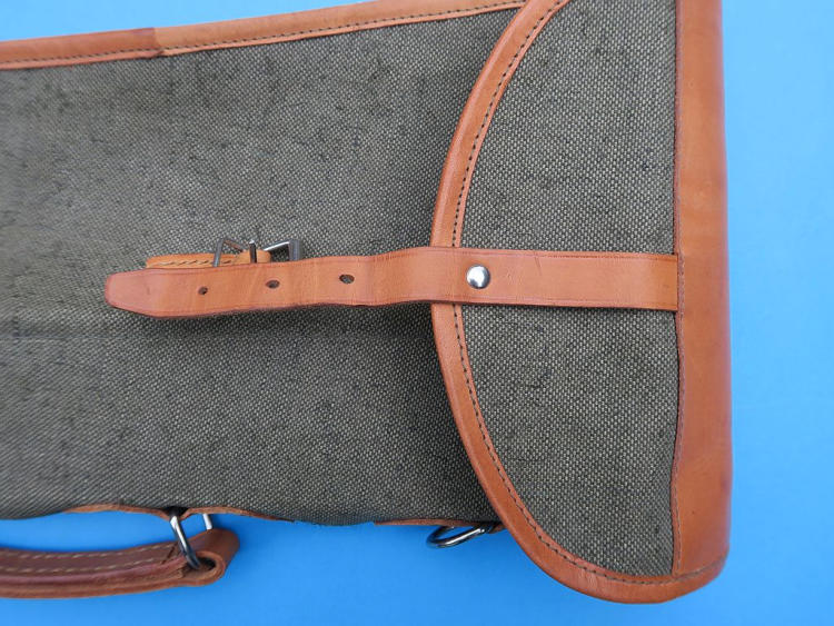 Brand new rustic case for a break-action rifle – canvas with leather trim