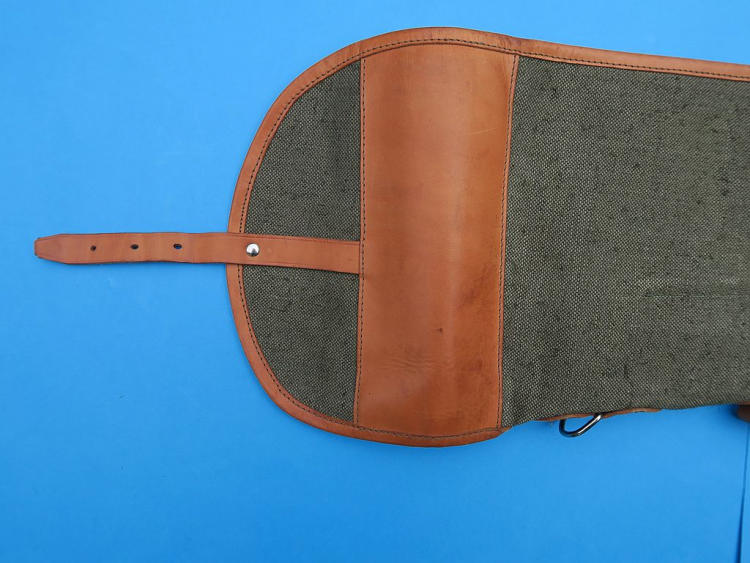 Brand new rustic case for a break-action rifle – canvas with leather trim
