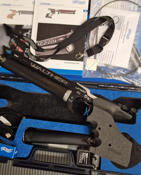 LP 500 demonstration air pistol with electronic trigger.