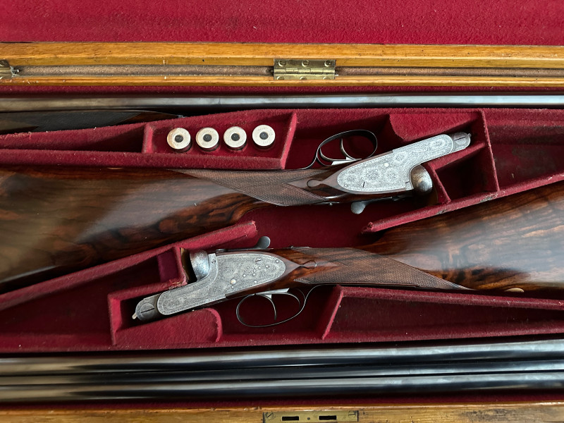 Pair of shotguns BOSS & Co 1270 ejectors leather case SN 52235224 DREAM PAIR