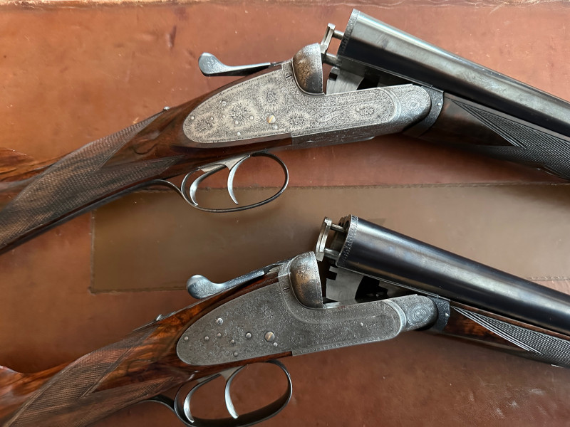 Pair of shotguns BOSS & Co 1270 ejectors leather case SN 52235224 DREAM PAIR